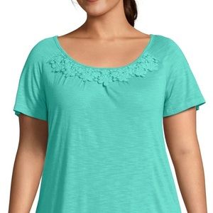 Just My Size Women's Shirt, Plus Size Short-Sleeve Slub Jersey Women's Tunic